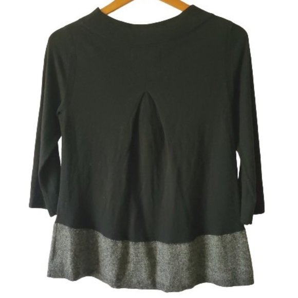 Anthropologie Angel Of The North Evi Cashmere Blend Black Pullover Sweater Small - Picture 3 of 13